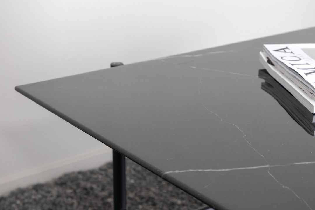 Venture Home Von Staf Sofa Table - black / Black Glass Marble