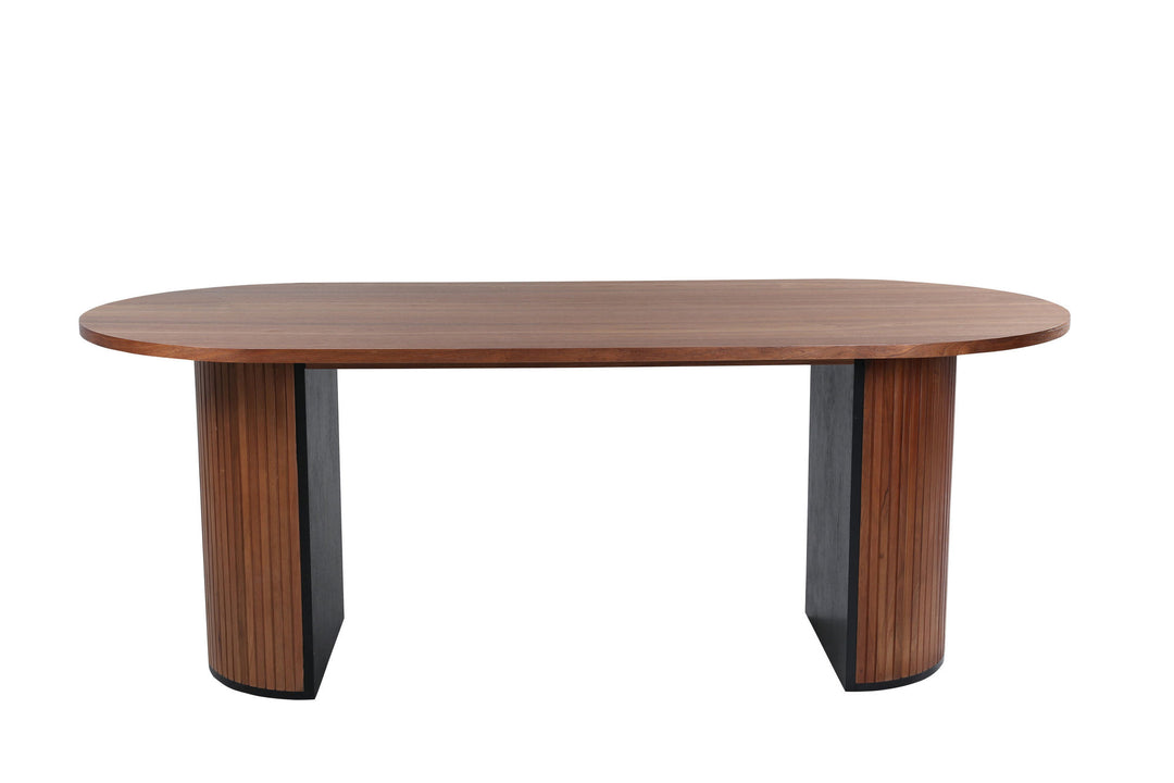 Venture Home Bianca Oval Dining Table - Walnut / Walnut Veneer