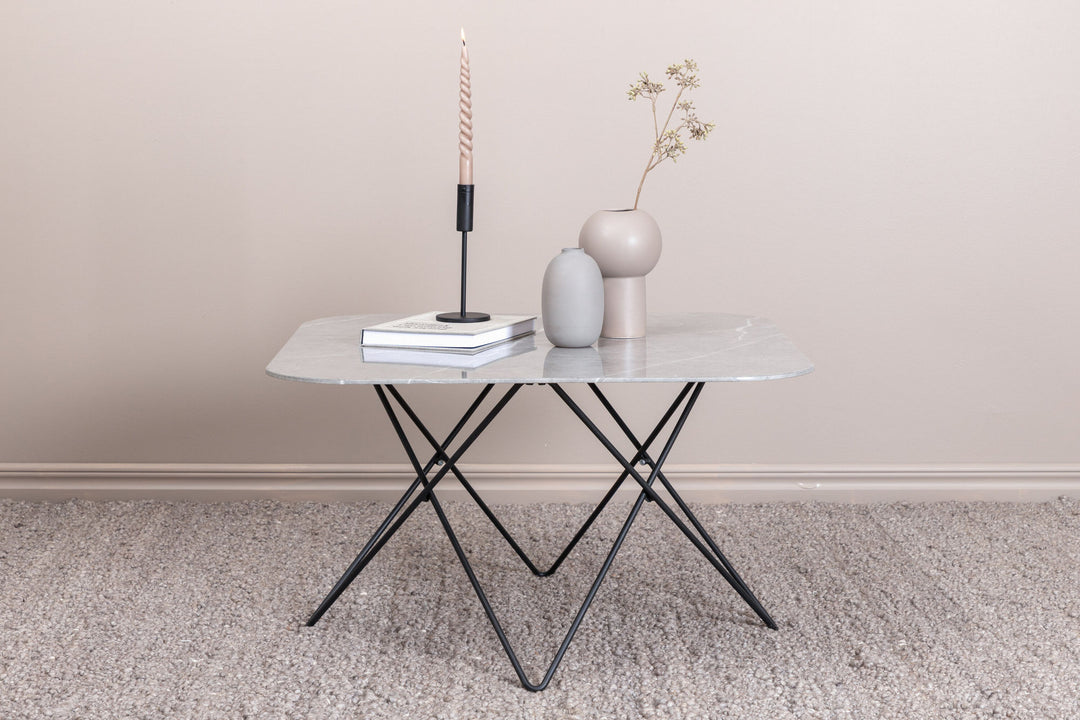 Venture Home Tristar Sofa Table - Black / Grey Glass Marble