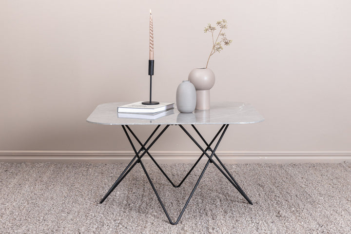 Venture Home Tristar Sofa Table - Black / Grey Glass Marble