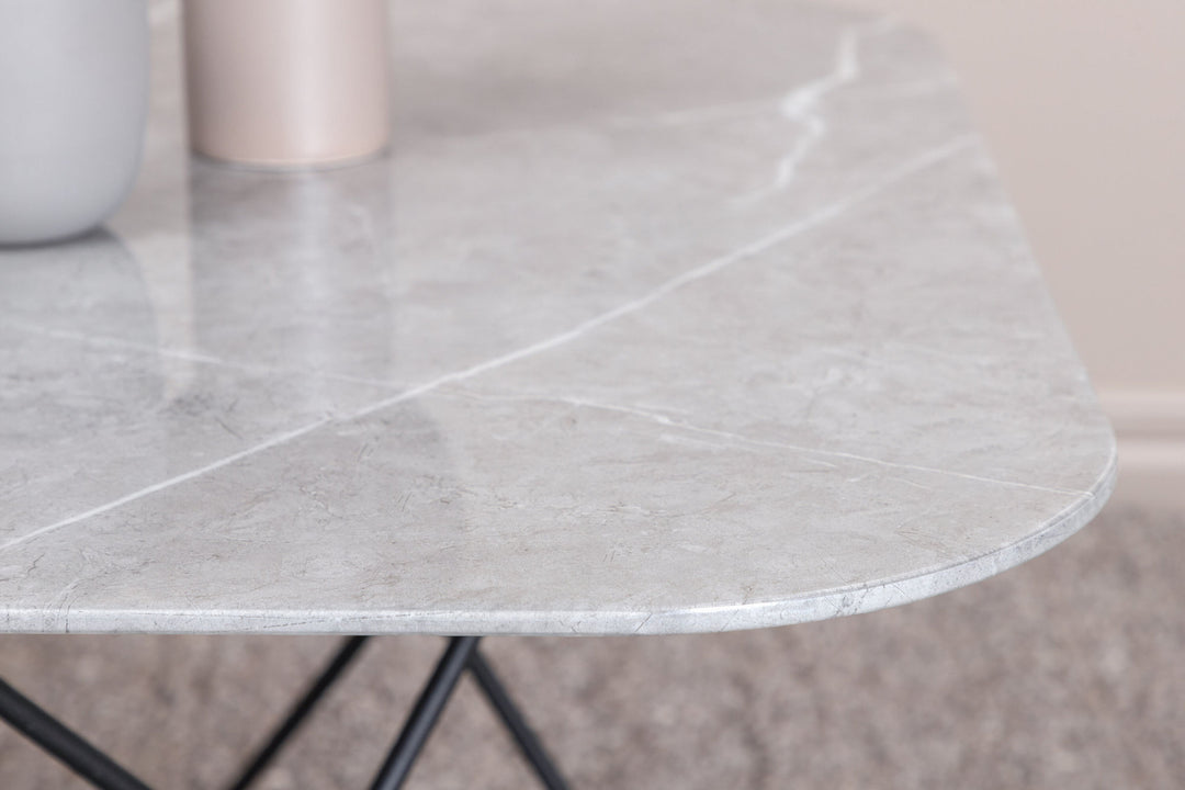 Venture Home Tristar Sofa Table - Black / Grey Glass Marble