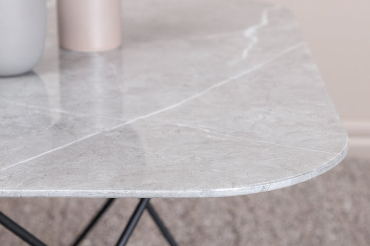 Venture Home Tristar Sofa Table - Black / Grey Glass Marble