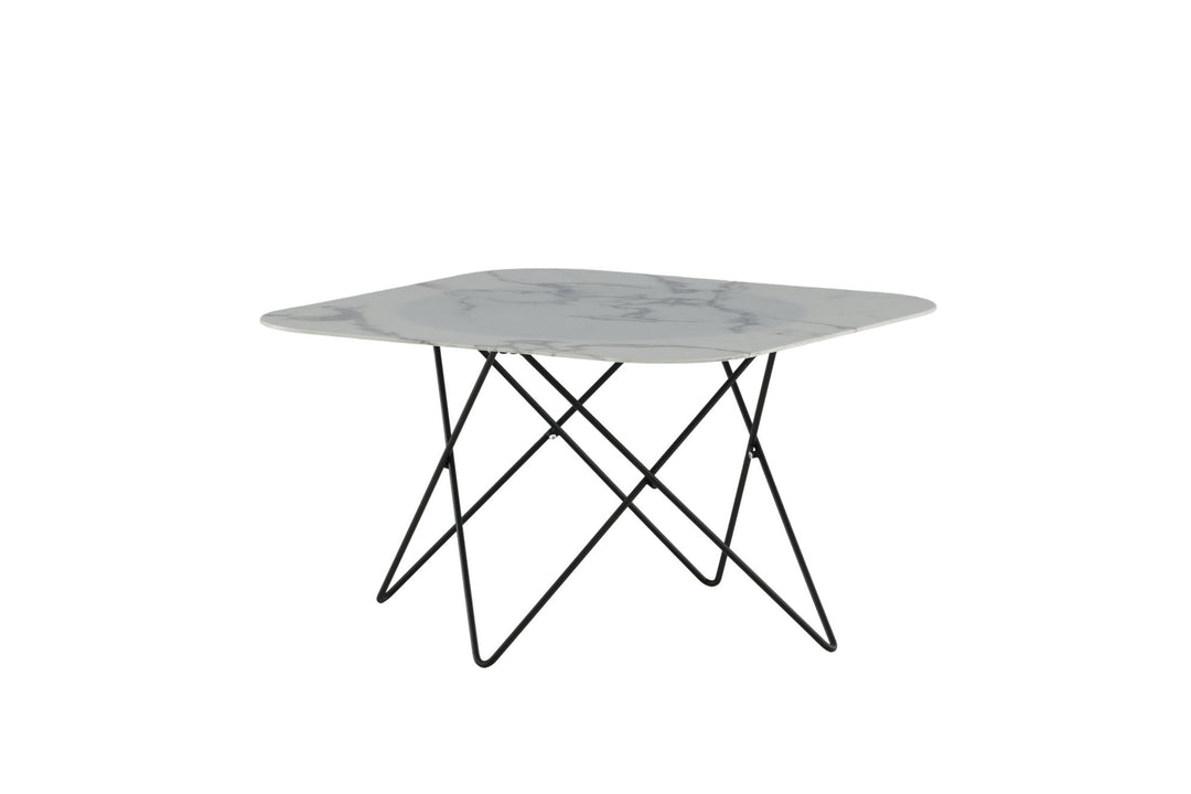 Venture Home Tristar Sofa Table - Black / White Glass Marble