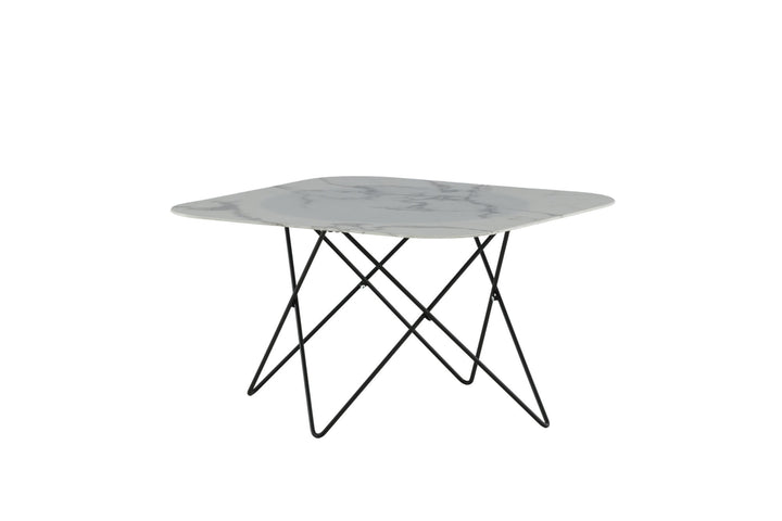 Venture Home Tristar Sofa Table - Black / White Glass Marble