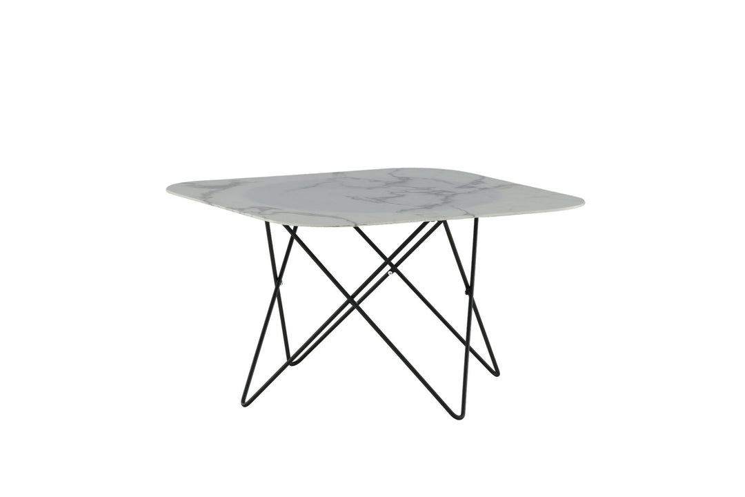 Venture Home Tristar Sofa Table - Black / White Glass Marble