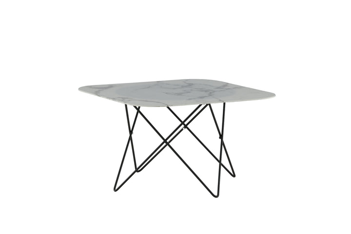 Venture Home Tristar Sofa Table - Black / White Glass Marble