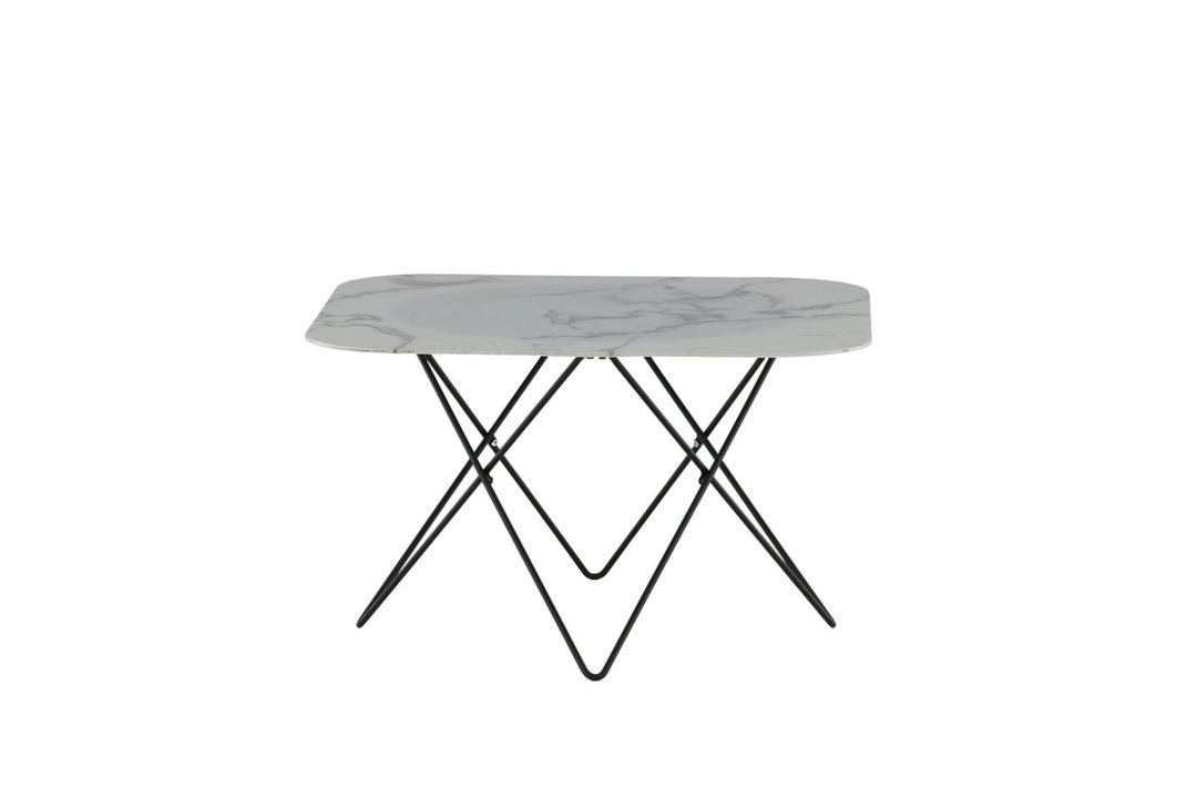 Venture Home Tristar Sofa Table - Black / White Glass Marble