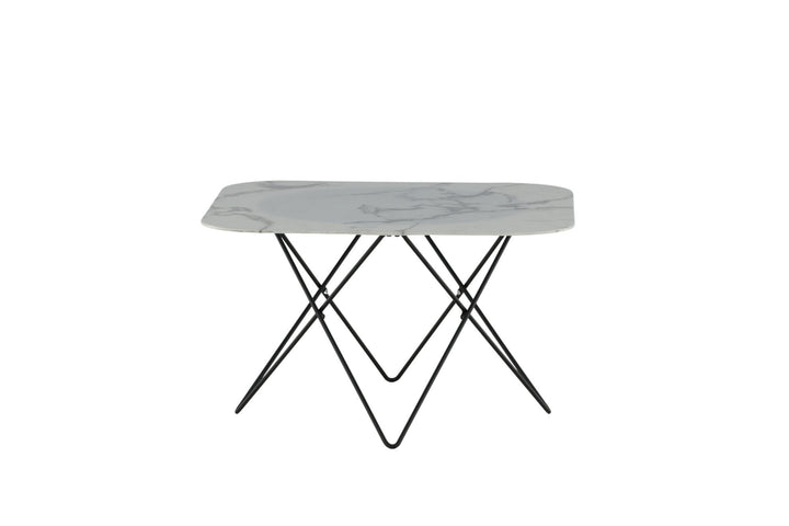 Venture Home Tristar Sofa Table - Black / White Glass Marble