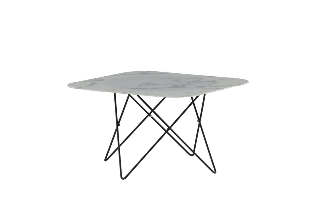 Venture Home Tristar Sofa Table - Black / White Glass Marble