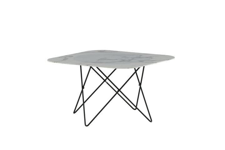 Venture Home Tristar Sofa Table - Black / White Glass Marble