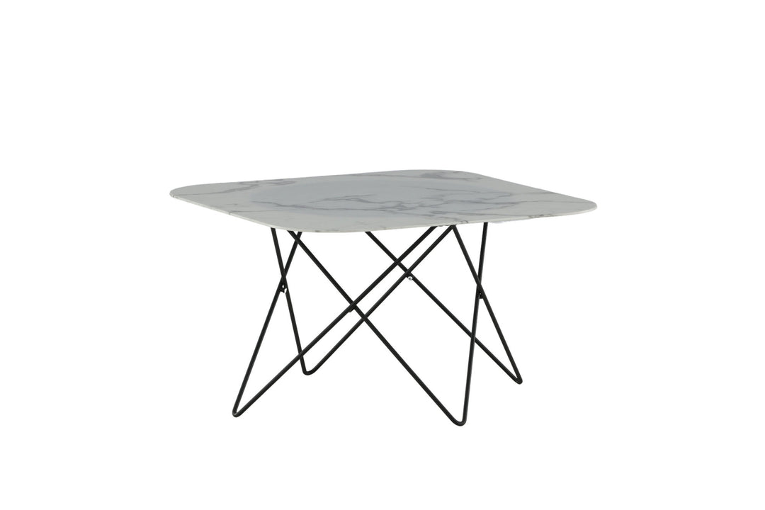 Venture Home Tristar Sofa Table - Black / White Glass Marble