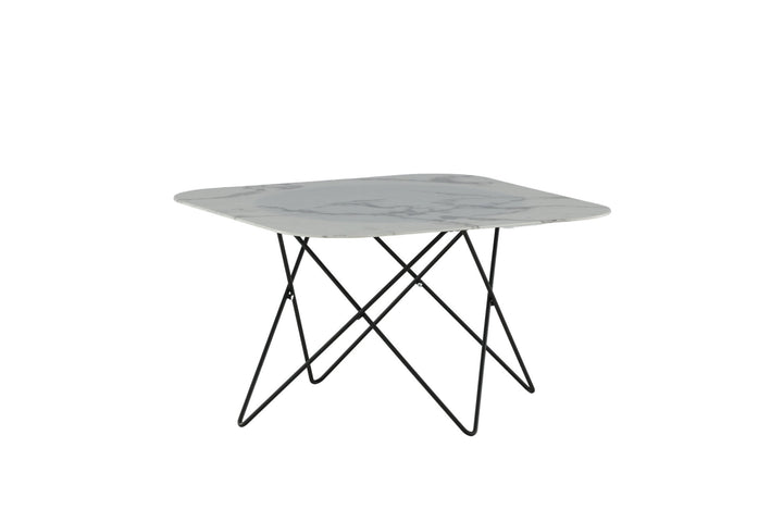 Venture Home Tristar Sofa Table - Black / White Glass Marble