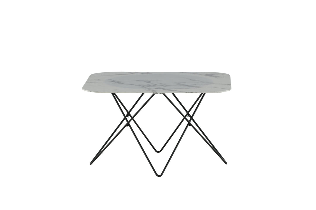 Venture Home Tristar Sofa Table - Black / White Glass Marble
