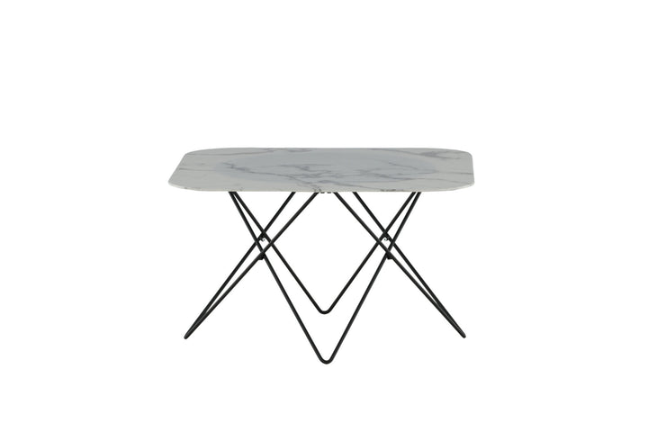 Venture Home Tristar Sofa Table - Black / White Glass Marble