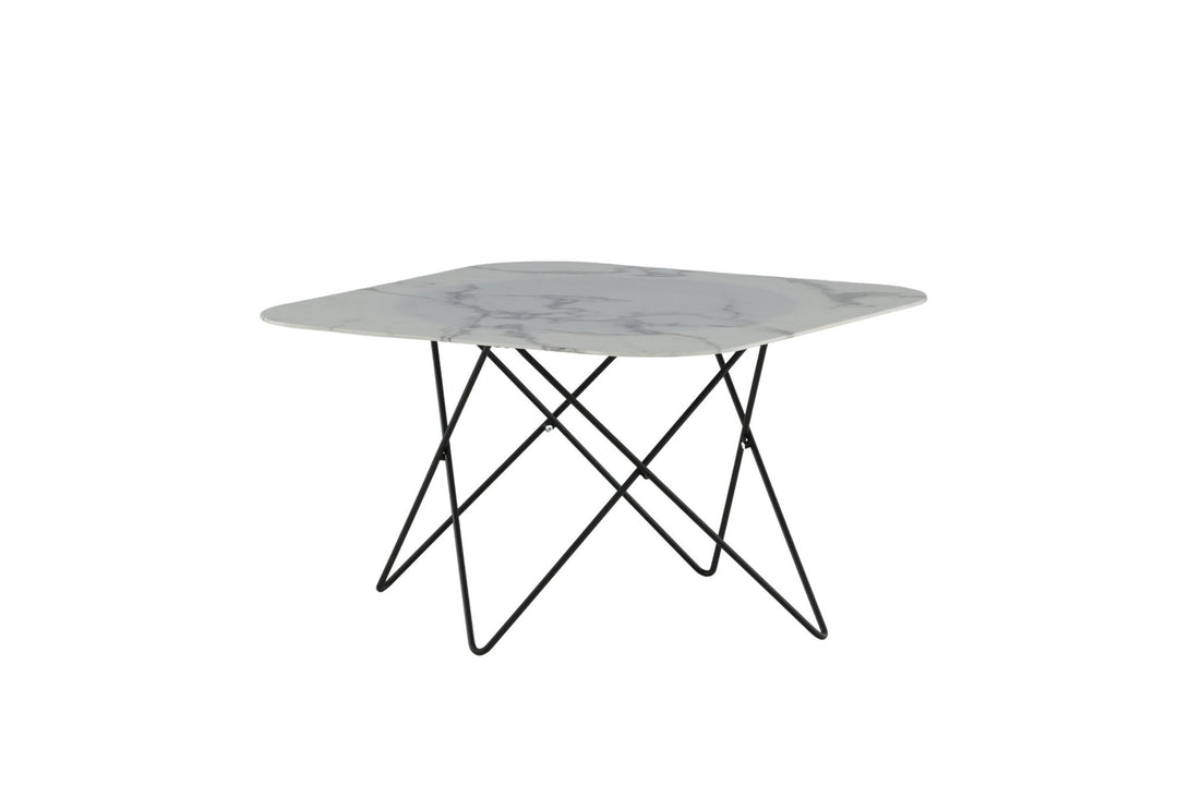 Venture Home Tristar Sofa Table - Black / White Glass Marble