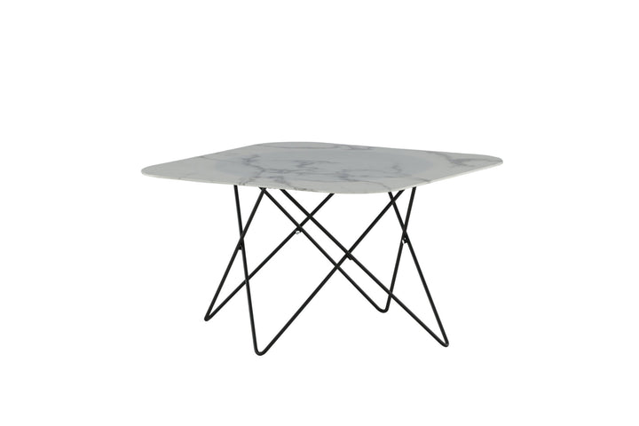 Venture Home Tristar Sofa Table - Black / White Glass Marble
