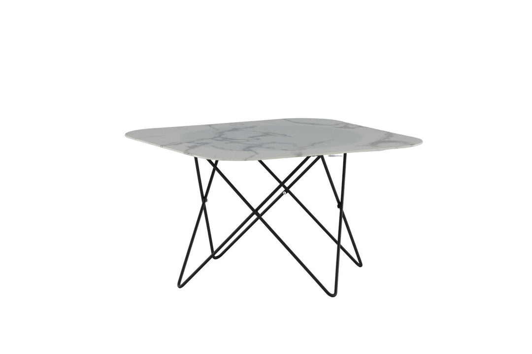 Venture Home Tristar Sofa Table - Black / White Glass Marble