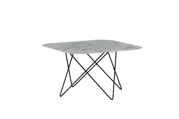 Venture Home Tristar Sofa Table - Black / White Glass Marble