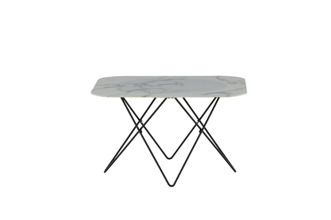Venture Home Tristar Sofa Table - Black / White Glass Marble
