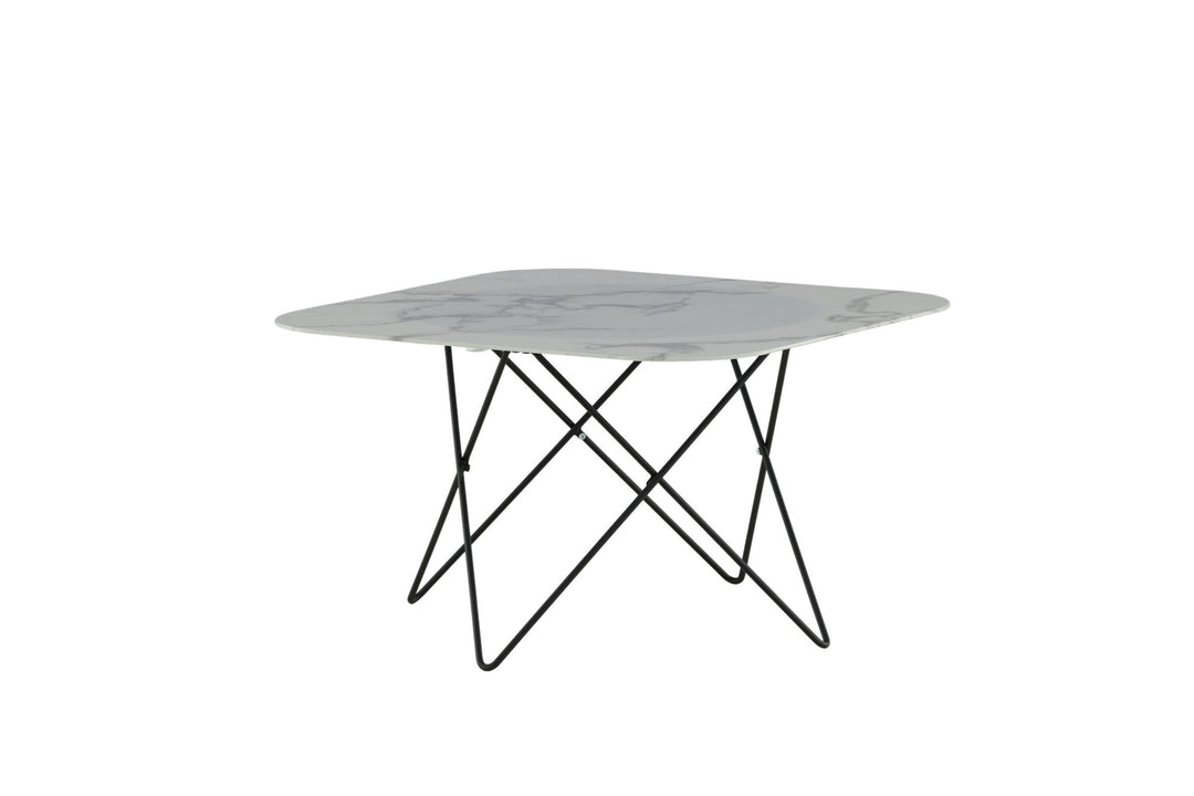 Venture Home Tristar Sofa Table - Black / White Glass Marble