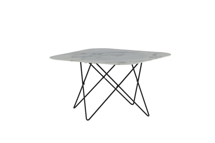 Venture Home Tristar Sofa Table - Black / White Glass Marble
