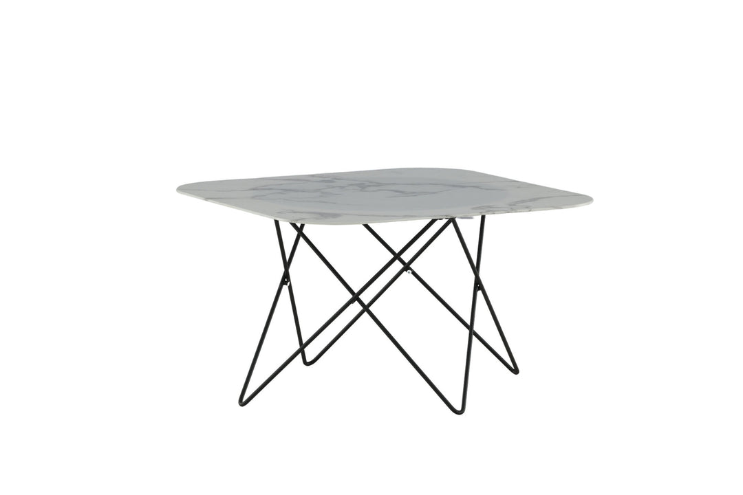 Venture Home Tristar Sofa Table - Black / White Glass Marble