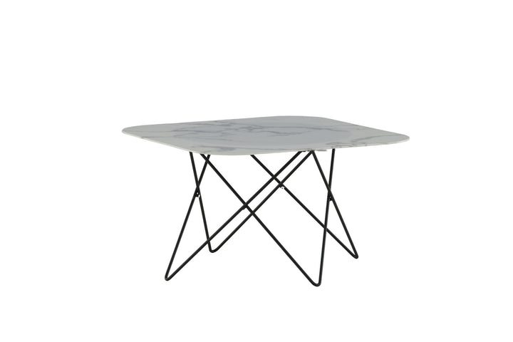 Venture Home Tristar Sofa Table - Black / White Glass Marble