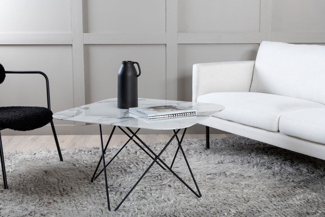 Venture Home Tristar Sofa Table - Black / White Glass Marble
