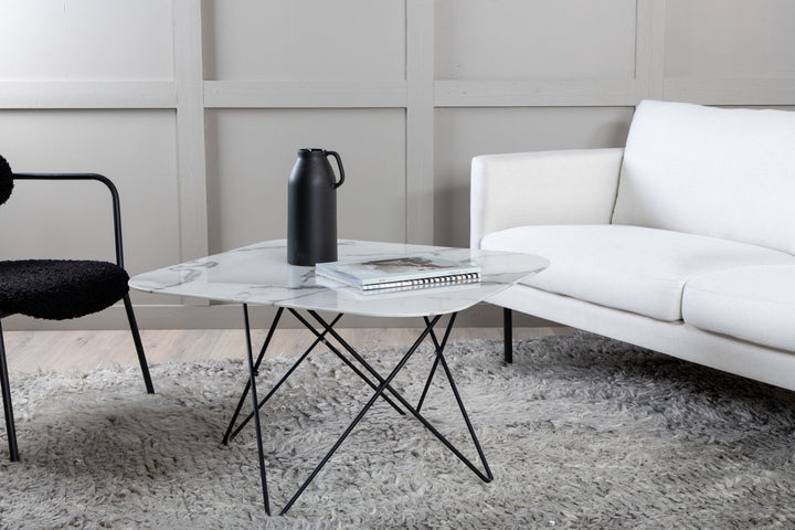 Venture Home Tristar Sofa Table - Black / White Glass Marble