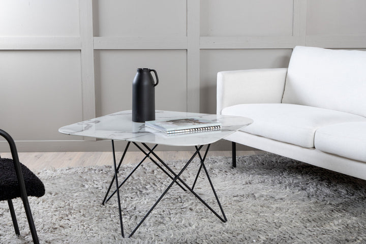 Venture Home Tristar Sofa Table - Black / White Glass Marble