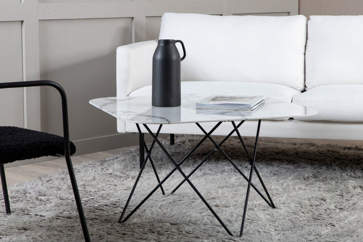 Venture Home Tristar Sofa Table - Black / White Glass Marble