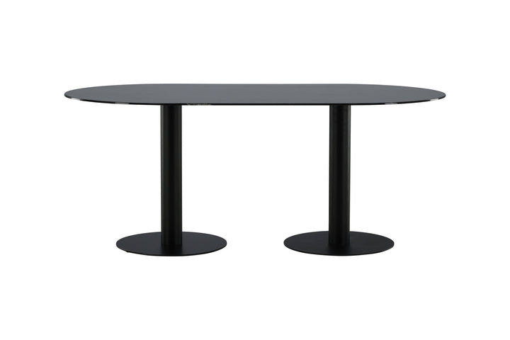 Venture Home Pillan Oval Dining Table - Black / Black Glass Marble