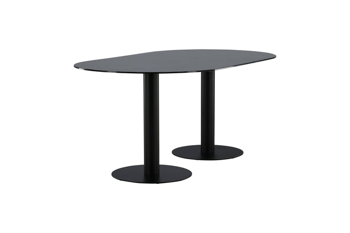 Venture Home Pillan Oval Dining Table - Black / Black Glass Marble