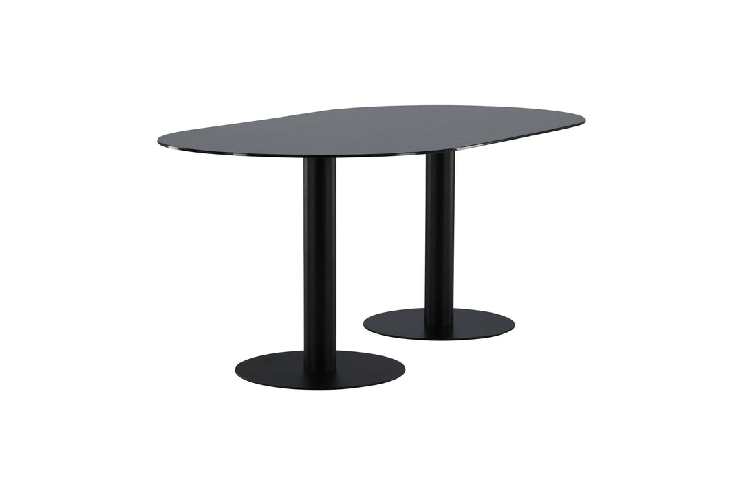 Venture Home Pillan Oval Dining Table - Black / Black Glass Marble