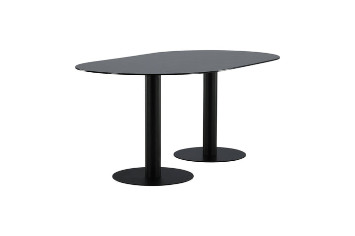 Venture Home Pillan Oval Dining Table - Black / Black Glass Marble