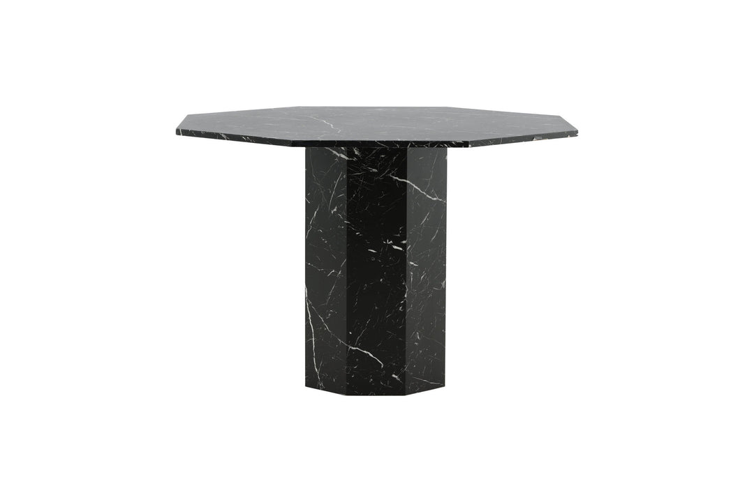 Venture Home Marbs Round Dining Table - Black / Black Glass Marble