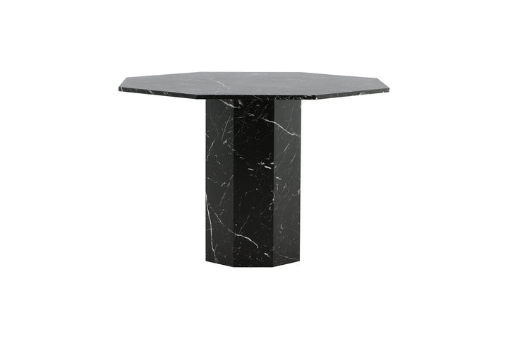 Venture Home Marbs Round Dining Table - Black / Black Glass Marble