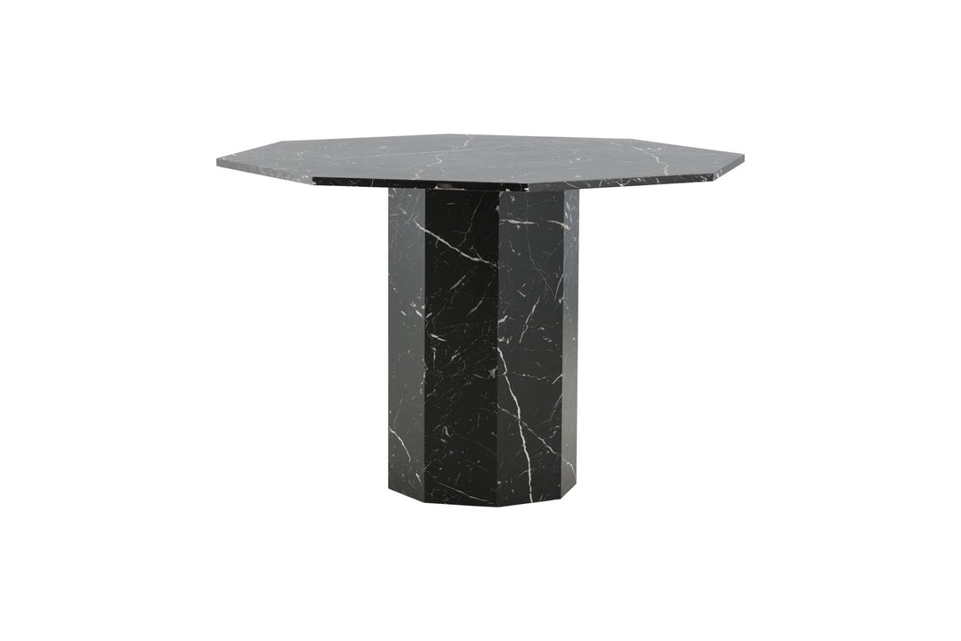 Venture Home Marbs Round Dining Table - Black / Black Glass Marble