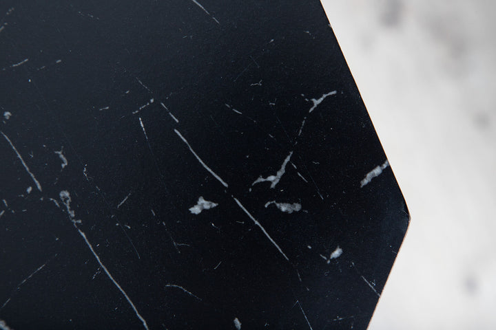 Venture Home Marbs Round Dining Table - Black / Black Glass Marble