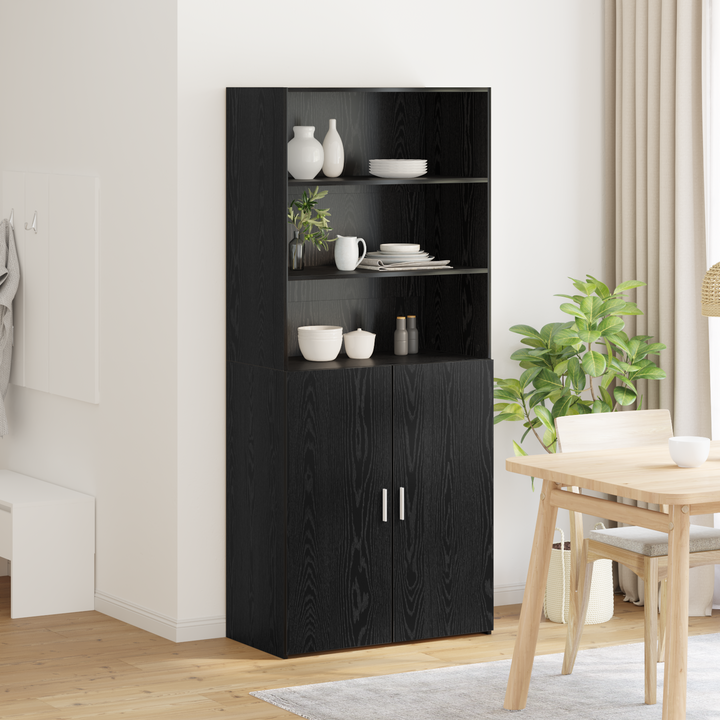 Highboard Sort eg 80 x 42,5 x 185 cm Konstrueret træ