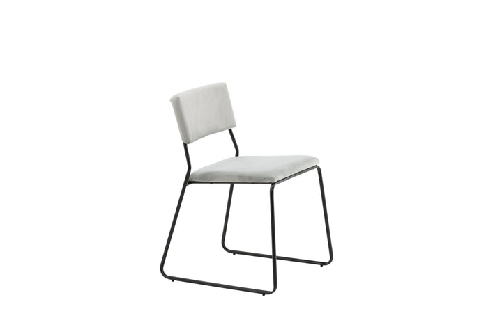 Venture Home Kenth Chair 2-pack - Black / Light Grey Velvet