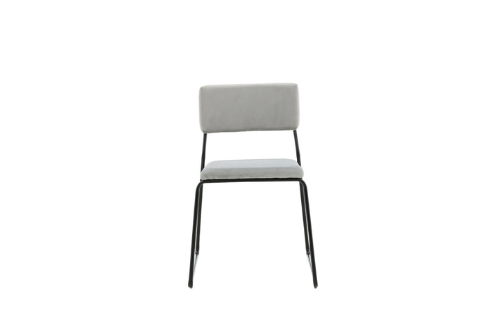 Venture Home Kenth Chair 2-pack - Black / Light Grey Velvet