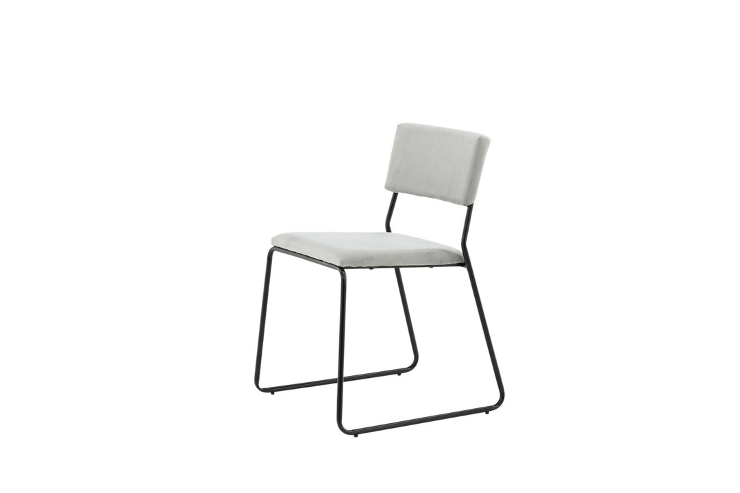 Venture Home Kenth Chair 2-pack - Black / Light Grey Velvet