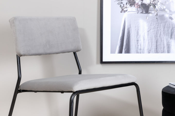 Venture Home Kenth Chair 2-pack - Black / Light Grey Velvet