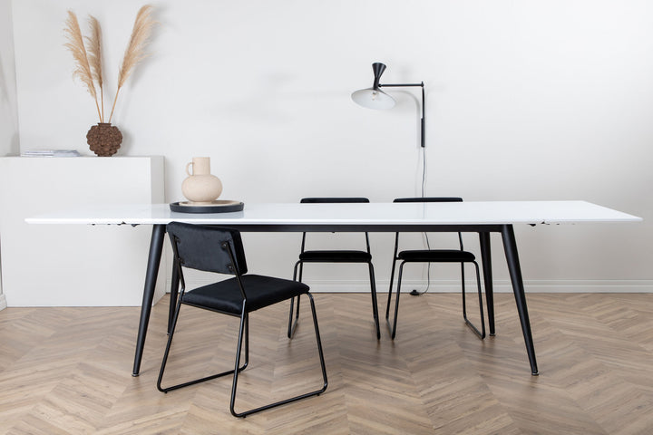 Venture Home Jimmy Dining Table - Black / White HPL - 195*76