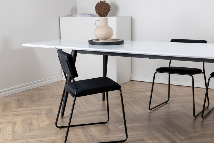 Venture Home Jimmy Dining Table - Black / White HPL - 195*76