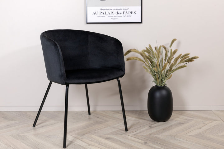 Venture Home Berit Chair - Black / Black Velvet