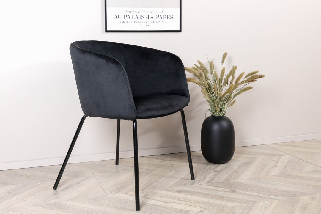 Venture Home Berit Chair - Black / Black Velvet