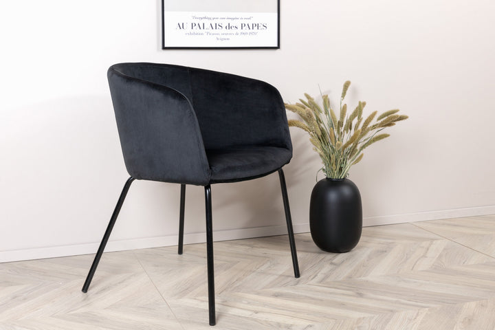 Venture Home Berit Chair - Black / Black Velvet