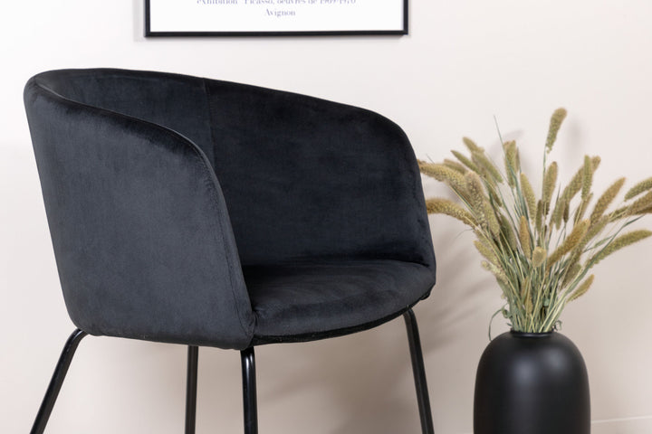 Venture Home Berit Chair - Black / Black Velvet